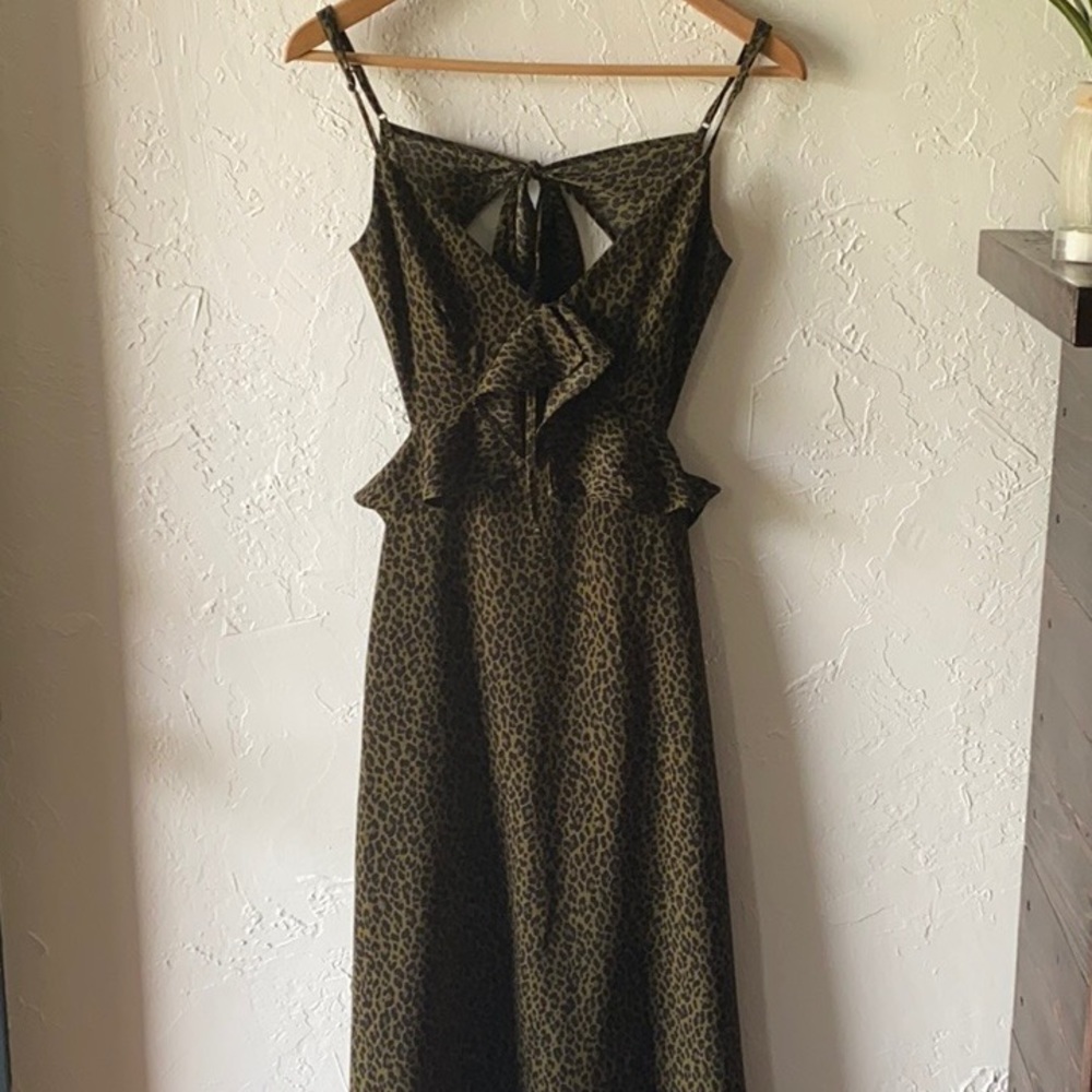 Cheetah print cut-out dress, Size XSmall